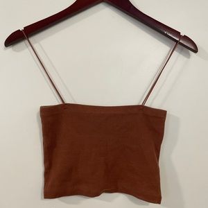 Ribbed ZARA Womens Large Crop Top